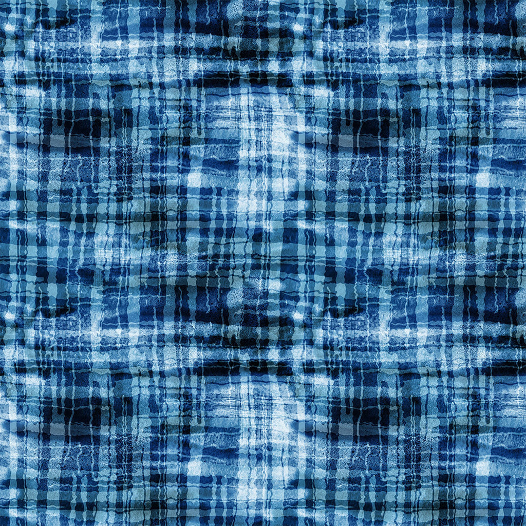 Blue Abstract Checks Fabric