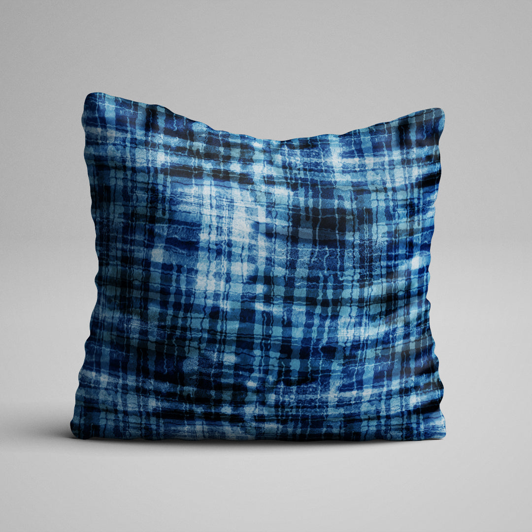 Blue Abstract Checks Fabric
