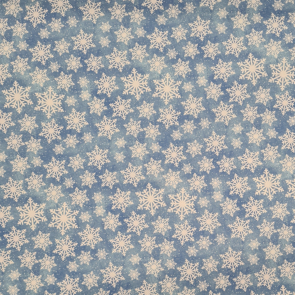 Blue Snowflakes Fabric