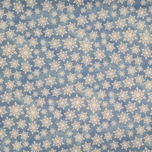 Blue Snowflakes Fabric