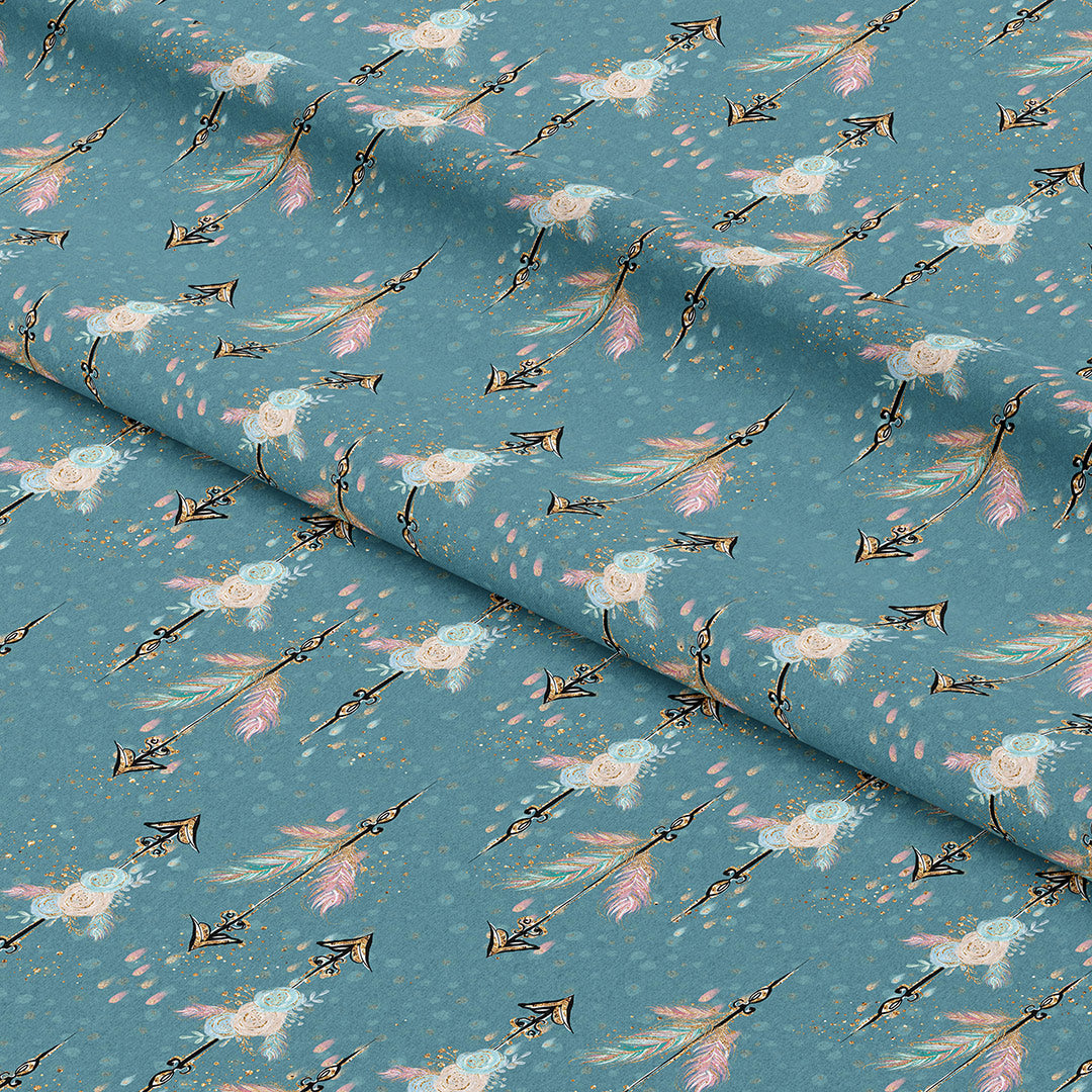 Boho Arrows Teal Fabric