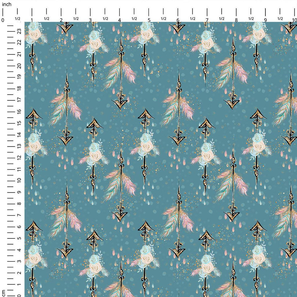 Boho Arrows Teal Fabric