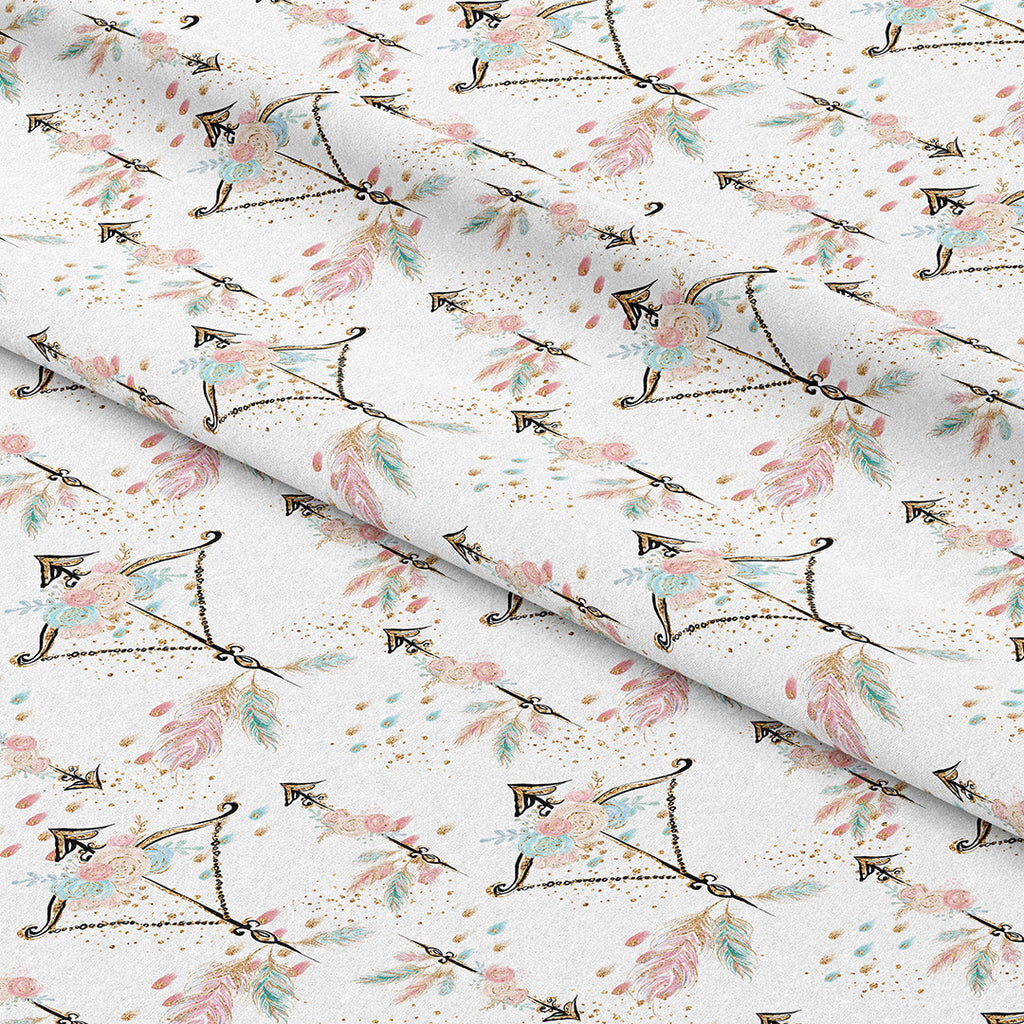 Boho Arrows White Fabric