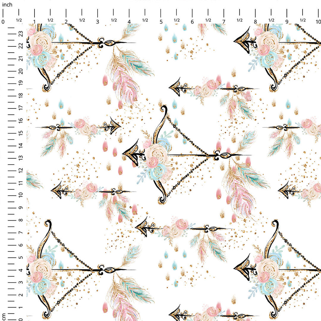 Boho Arrows White Fabric