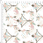 Boho Arrows White Fabric