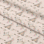 Boho Tipi Beige Fabric