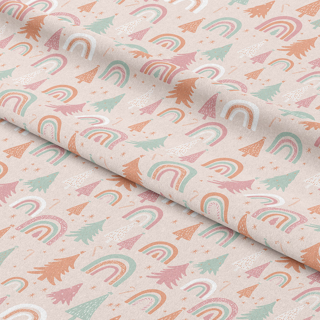 Boho Christmas Rainbows Fabric