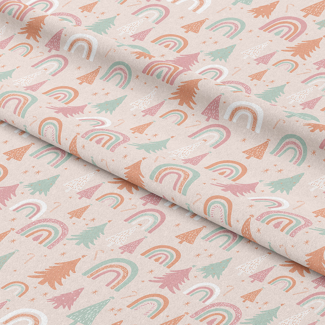 Boho Christmas Rainbows Fabric