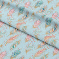 Boho Feathers Blue Fabric