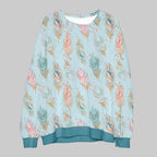 Boho Feathers Blue Fabric