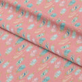 Boho Feathers Coral Fabric