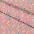 Boho Feathers Coral Fabric