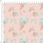 Boho Pink Roses Fabric