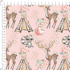 Boho Woodland Pink Fabric