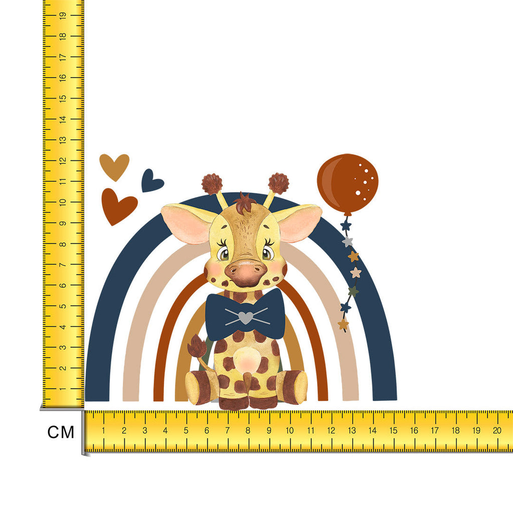 Boho Rainbow Giraffe Iron on Fabric Heat Transfer DTF-238