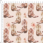 Boho Wild West Cowboy Boots Fabric
