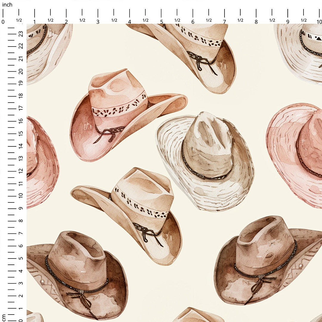 Boho Cowboy Hats Fabric