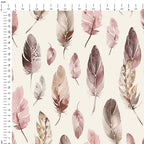 Boho Wild West Feathers Fabric