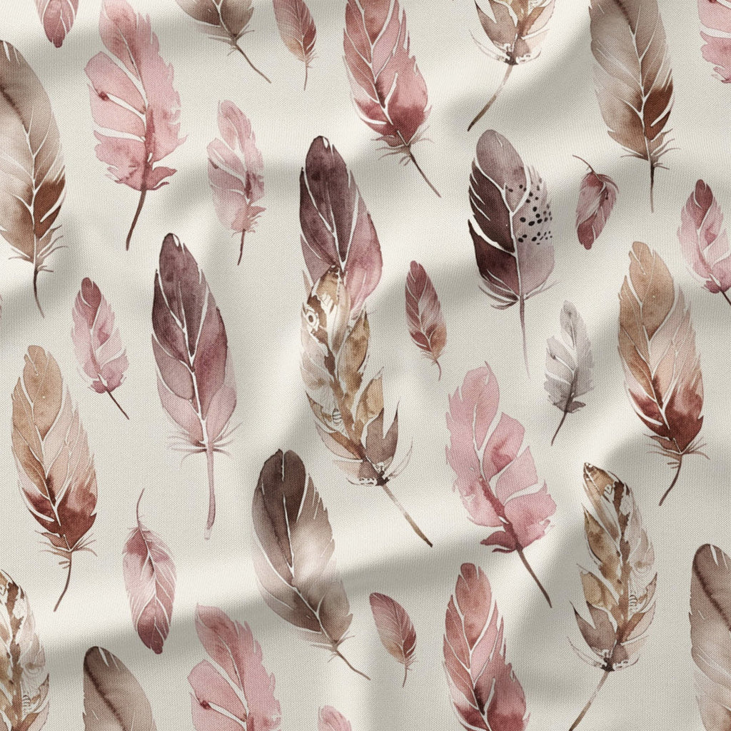 Boho Wild West Feathers Fabric