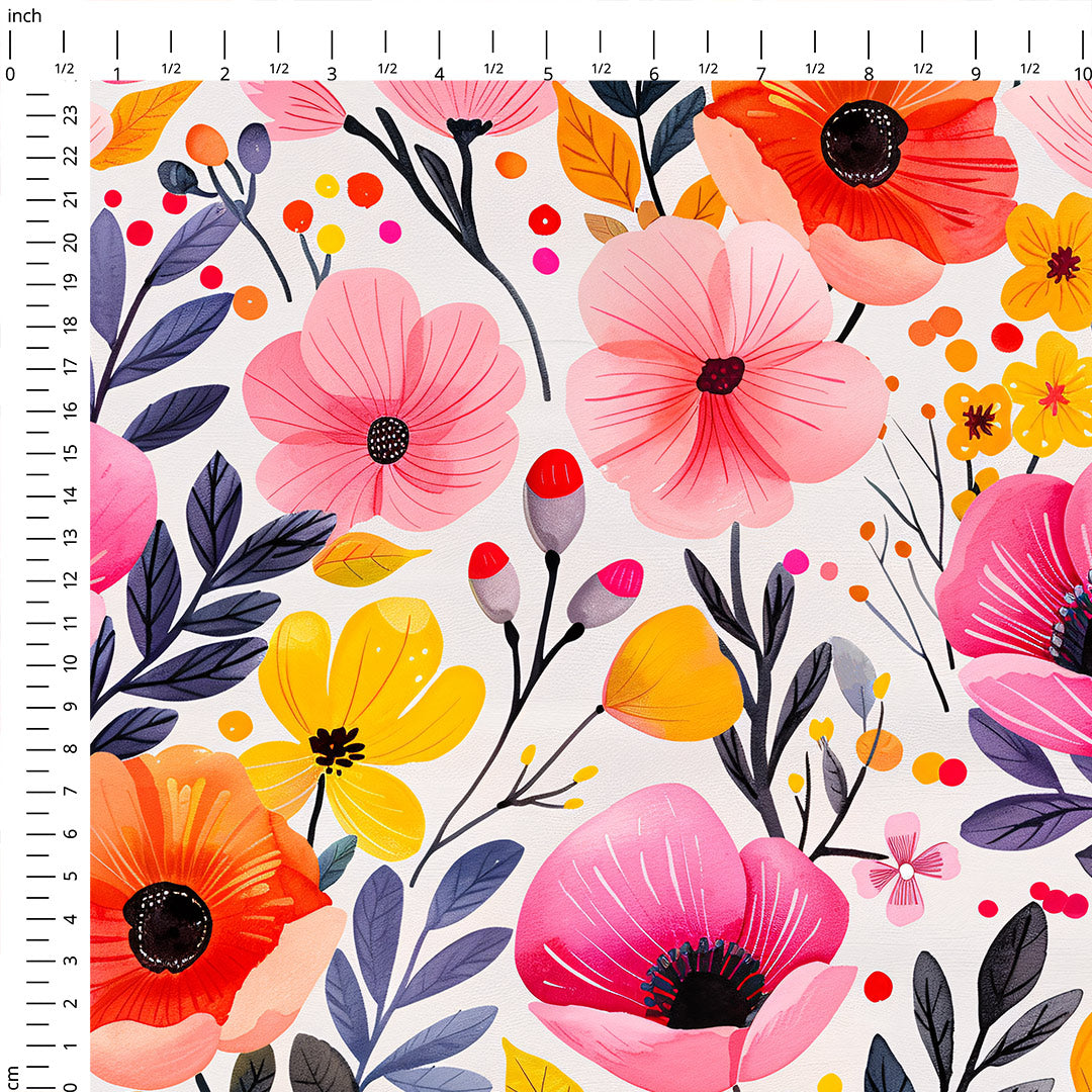 Bold Autumn Flowers Fabric