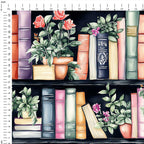 Books and Plants Fabric