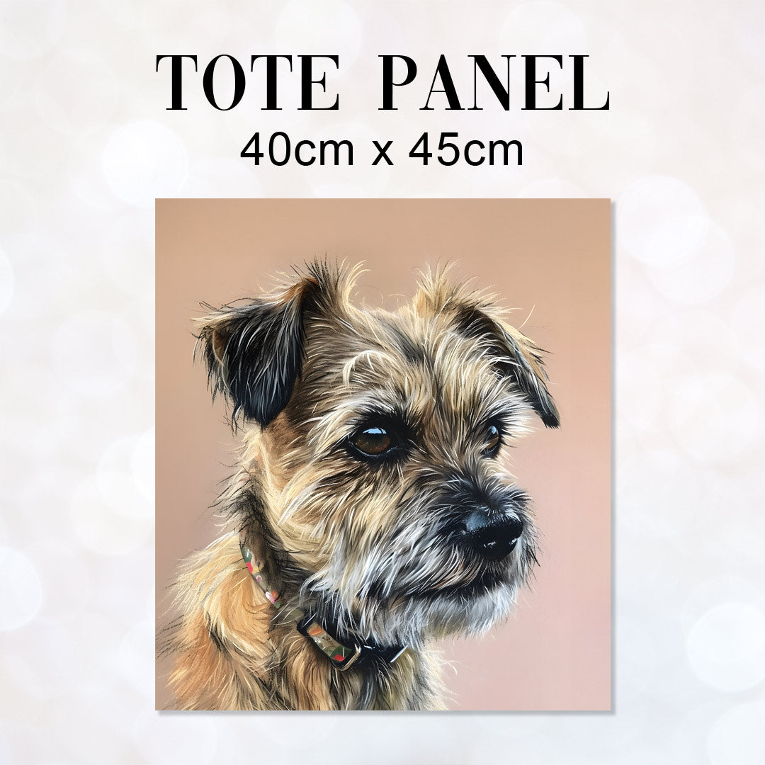 TOTE Border Terrier Beige Fabric Bag Panel TP-157
