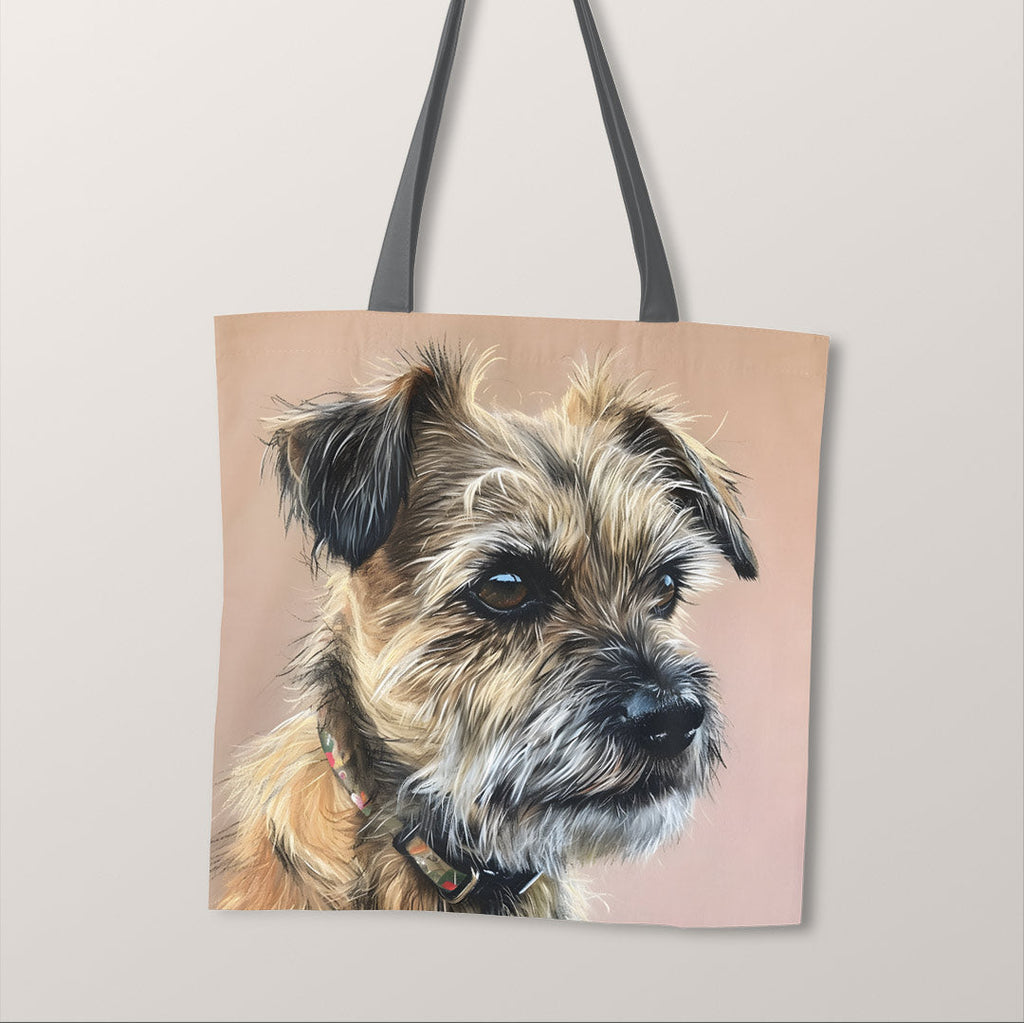 TOTE Border Terrier Beige Fabric Bag Panel TP-157