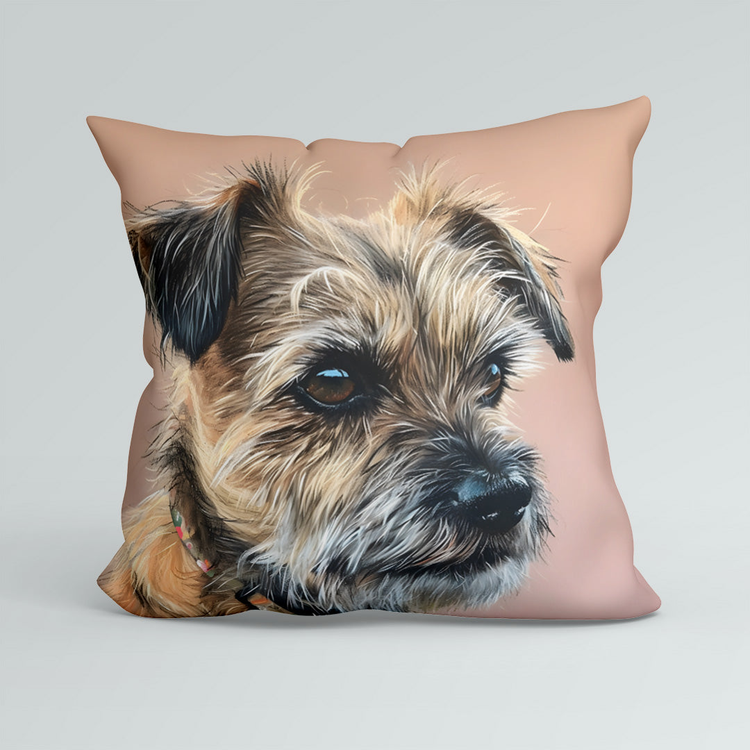CUSHION Fabric Border Terrier Beige CP-105