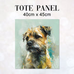 TOTE Border Terrier Mint Fabric Bag Panel TP-155