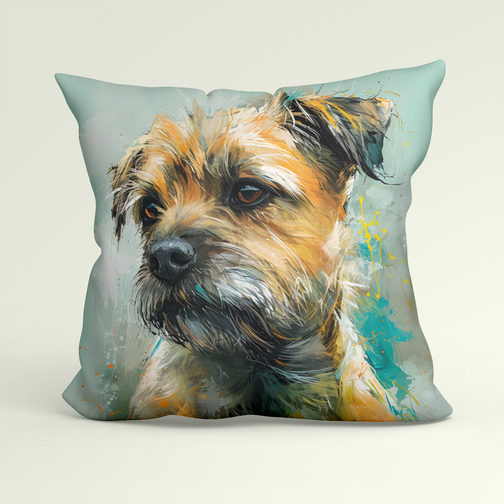 CUSHION Fabric Border Terrier Mint CP-103