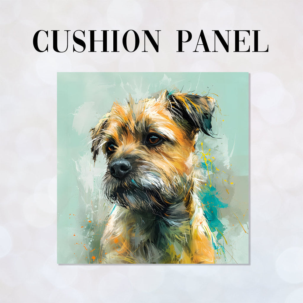 CUSHION Fabric Border Terrier Mint CP-103
