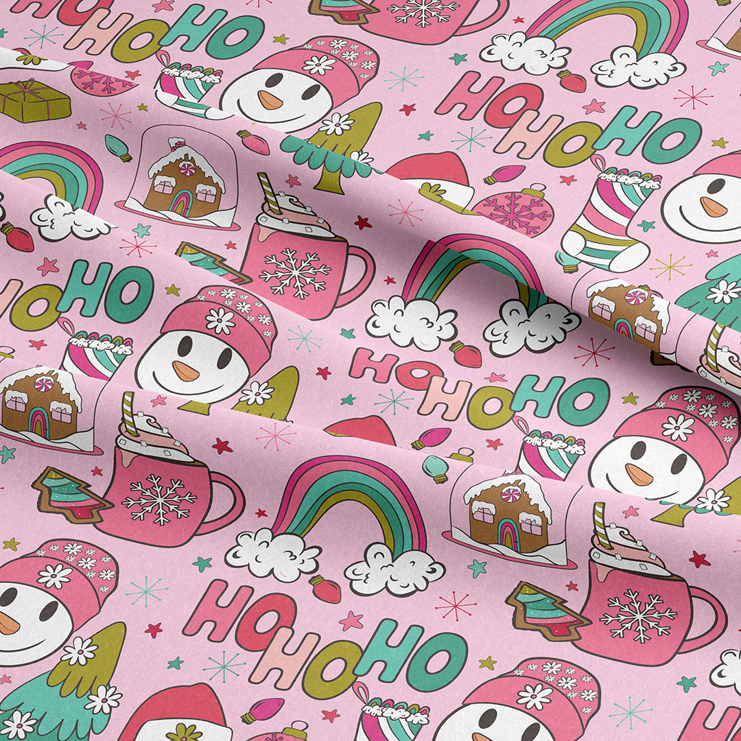 Groovy Pink Christmas Fabric
