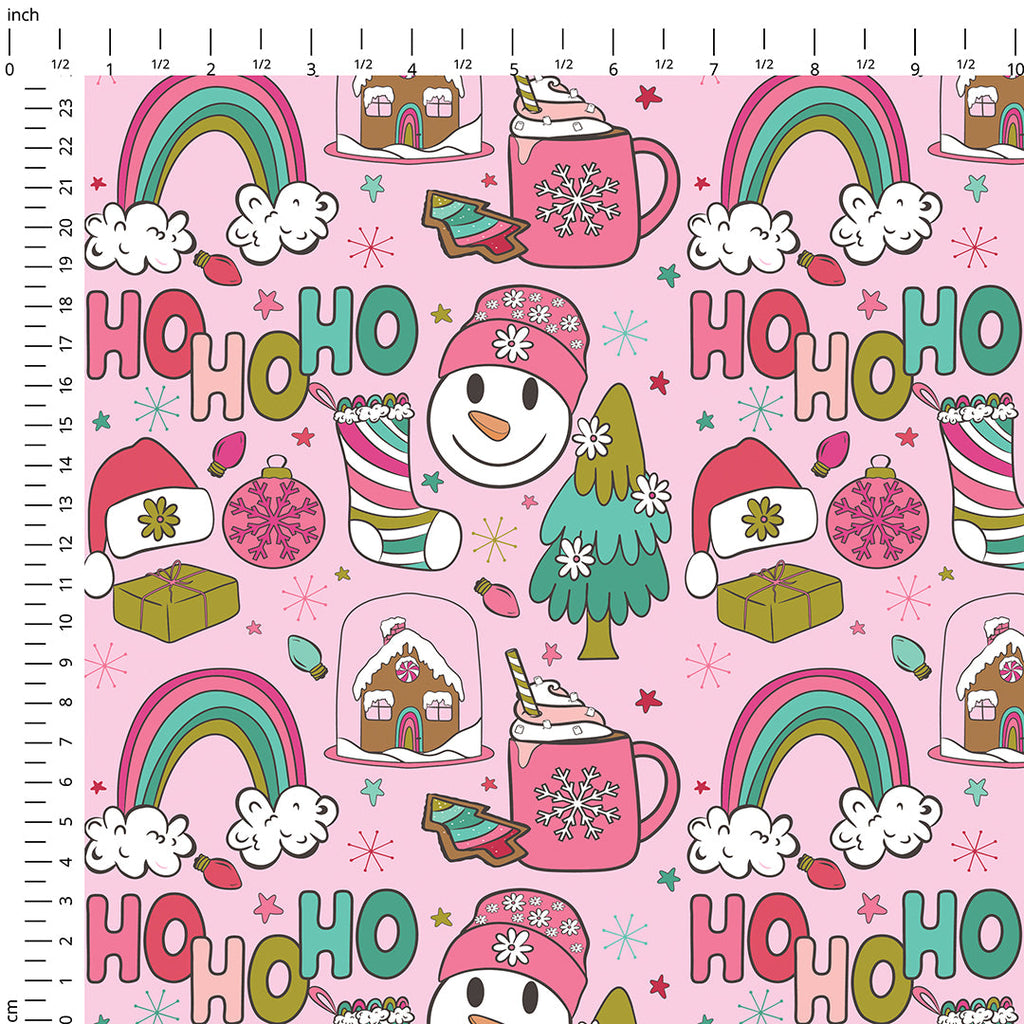 Groovy Pink Christmas Fabric
