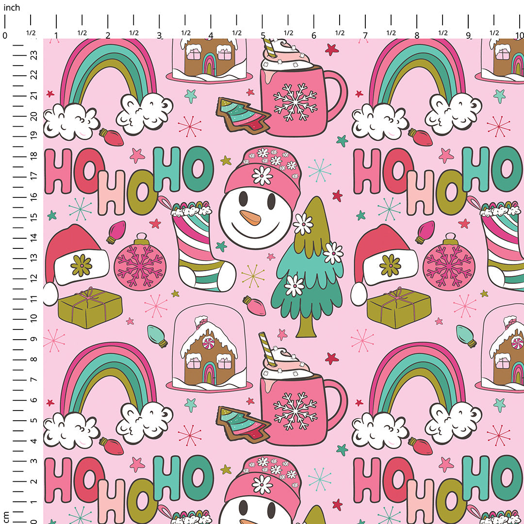 Groovy Pink Christmas Fabric