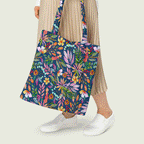Autumn Floral Blue Fabric