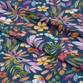 Autumn Floral Blue Fabric
