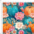 Bright Floral Pumpkins Fabric