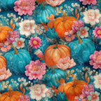 Bright Floral Pumpkins Fabric