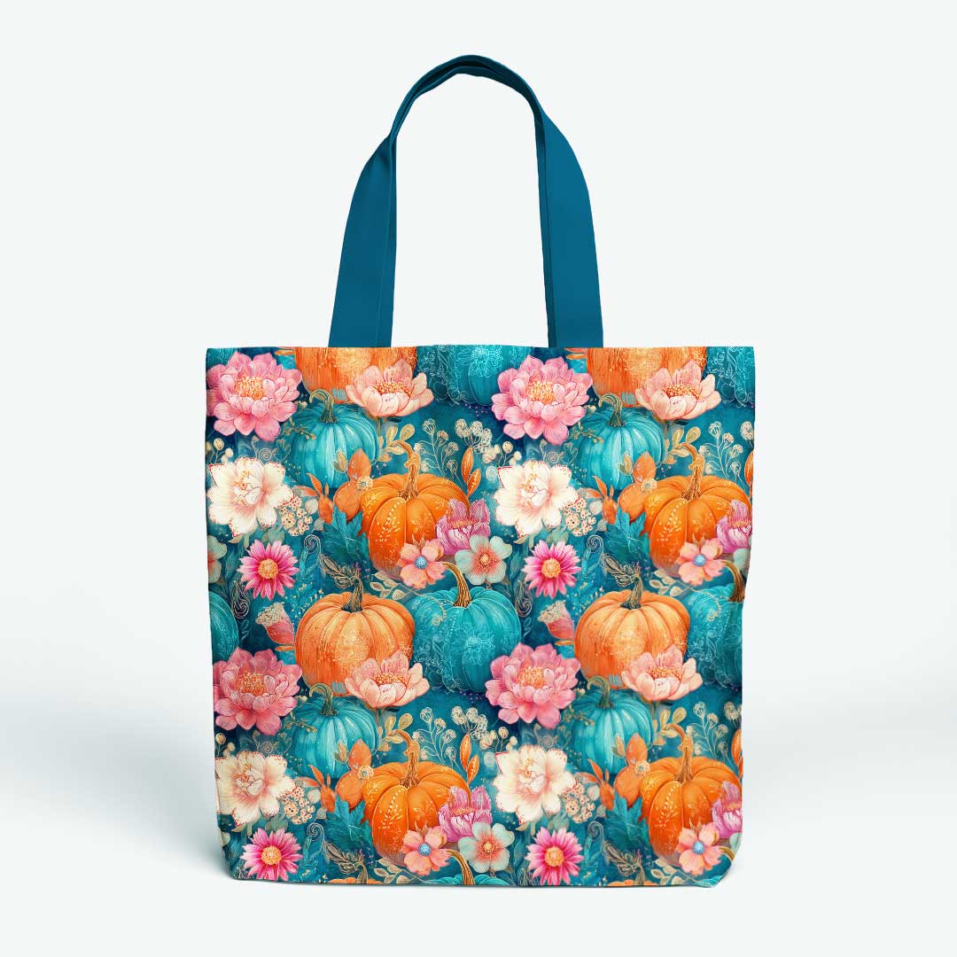 Bright Floral Pumpkins Fabric