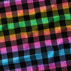 Bright Summer Rainbow Checks Fabric 1457