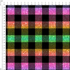 Bright Summer Rainbow Checks Fabric 1457