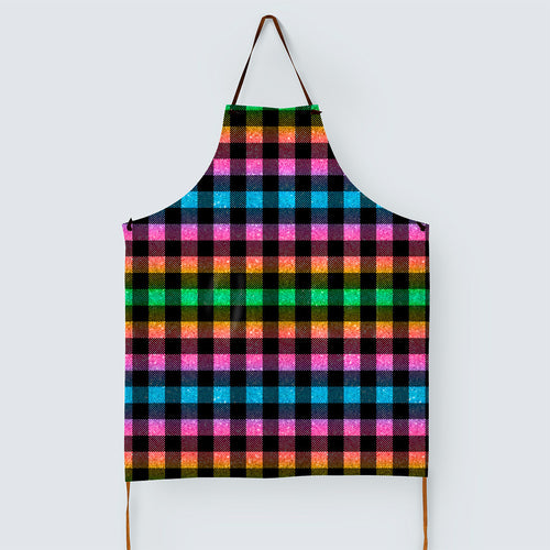 Bright Summer Rainbow Checks Fabric 1457