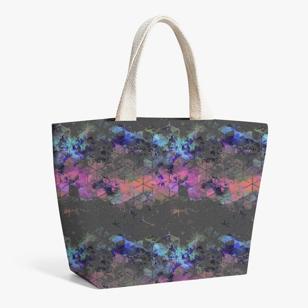 Broken Geo Abstract Grey Fabric