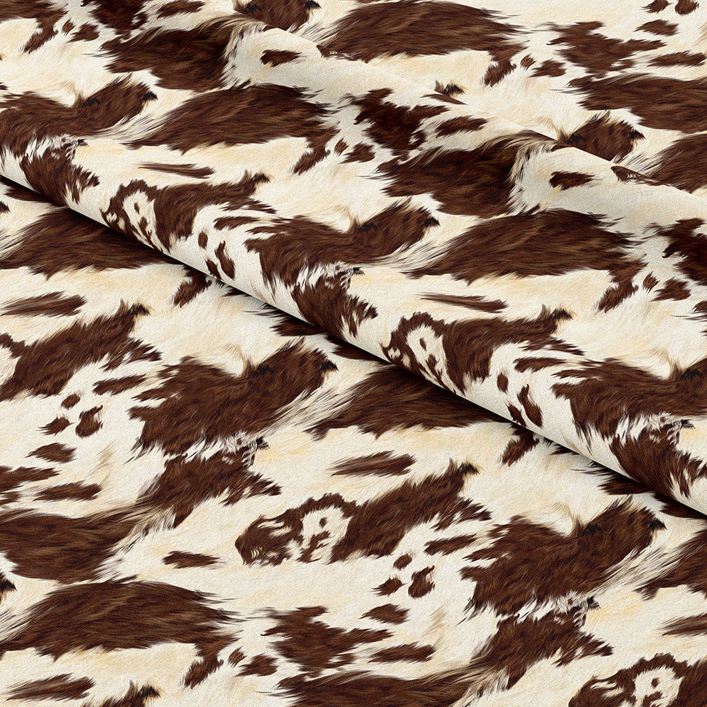 Brown Cow Fur Print Fabric