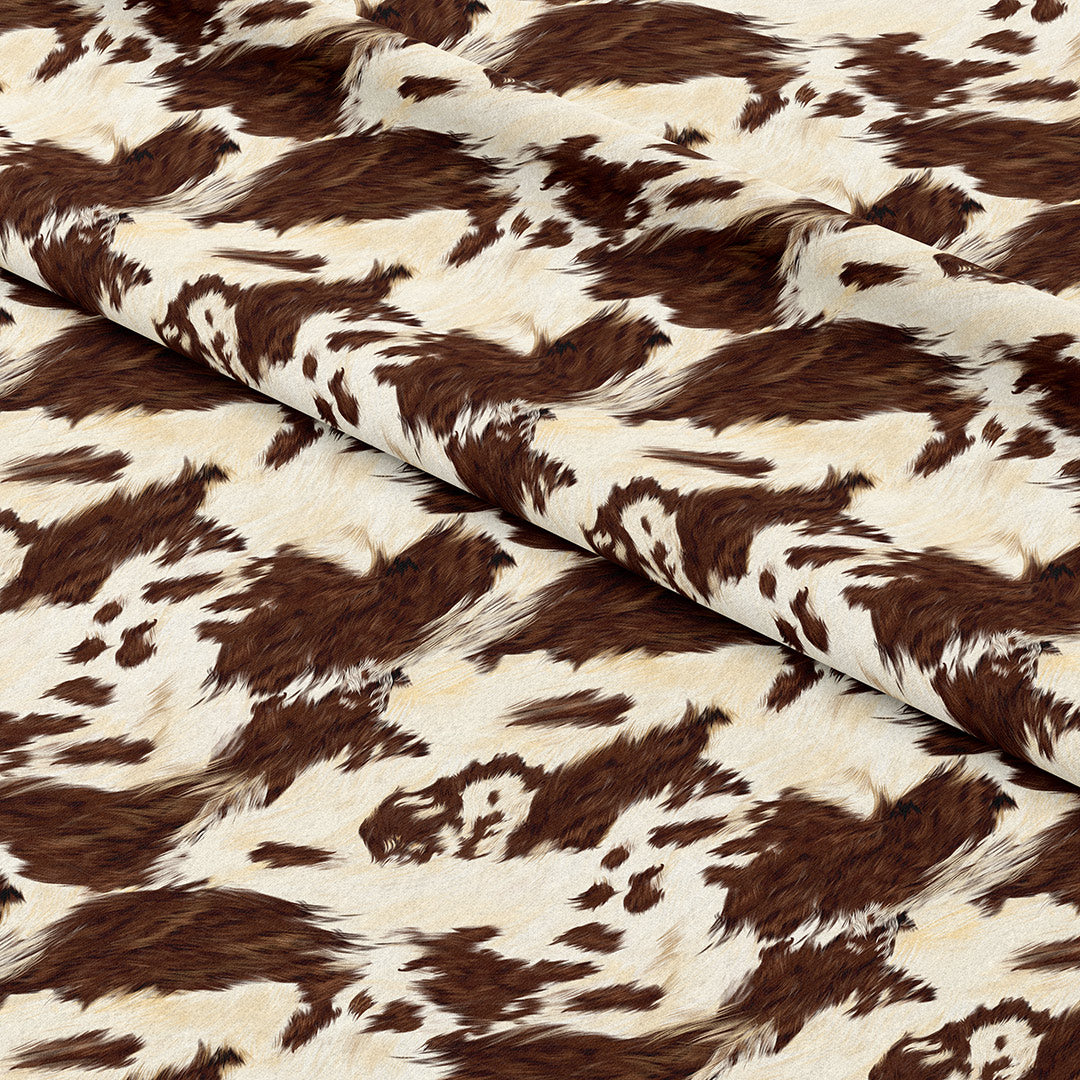 Brown Cow Fur Print Fabric