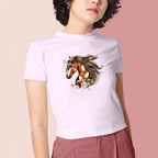 Brown Spring Horse Iron on Fabric Heat Transfer DTF-171