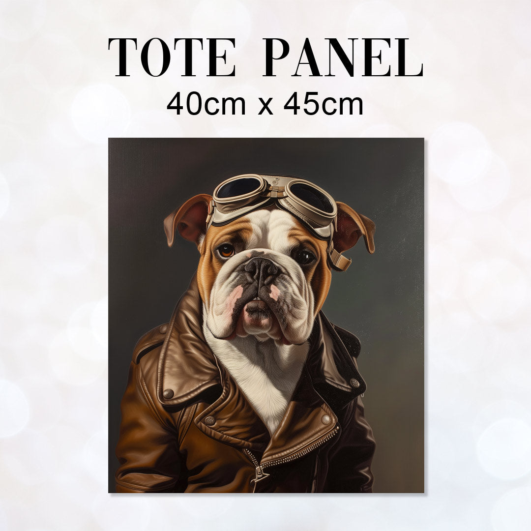 TOTE Fabric Bag Panel Bulldog Aviator TP-280