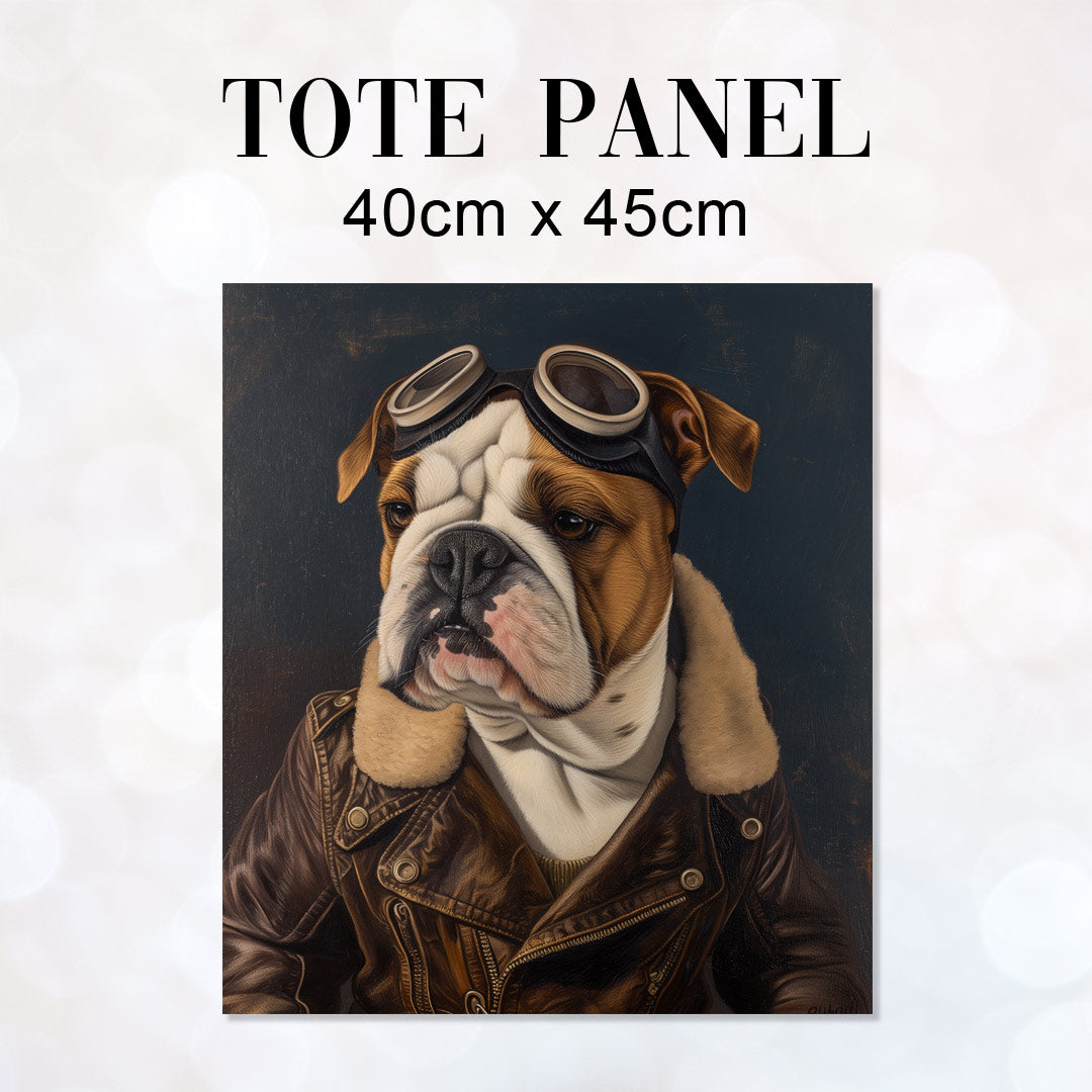 TOTE Fabric Bag Panel Bulldog Pilot TP-279