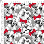 Bulldogs with Bows Fabric
