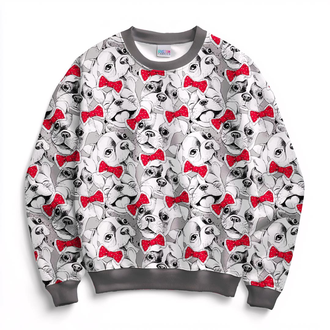 Bulldogs with Bows Fabric